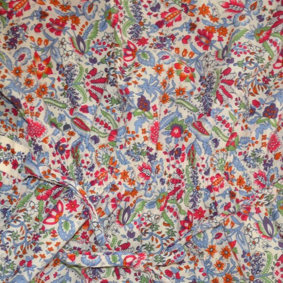 SUNDANCE Empire Waist Jane Austen Regency Style Cotton Print Midi Dress SZ 8 - Picture 6 of 9